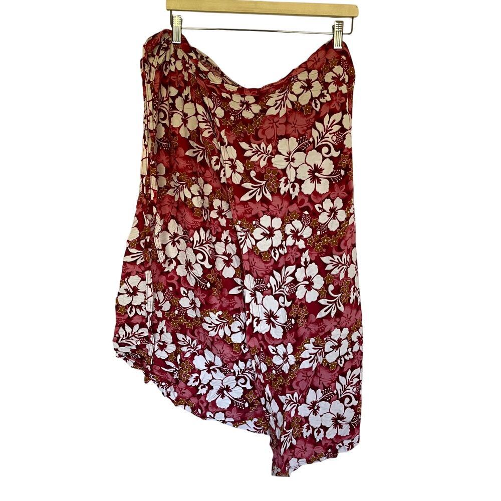 Red floral midi wraparound skirt fabric fabric rectangle 27‎ inches X 20 inches